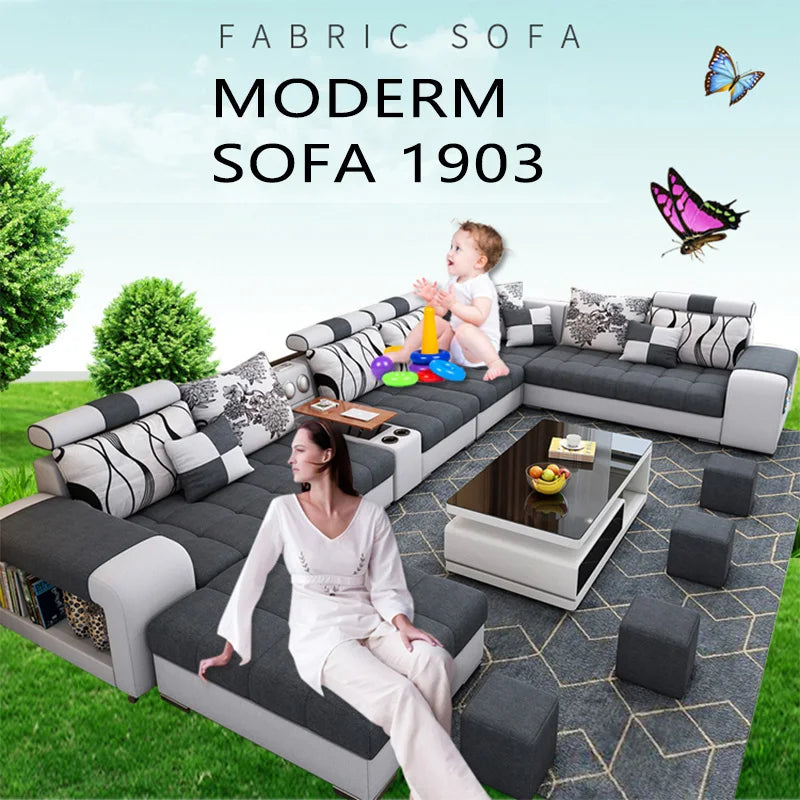 Comfy U-Shape Sofa Set